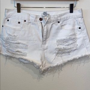 Forever21 white denim shorts